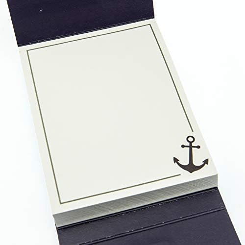 Graphique Navy Anchor Pocket Notes – Джобен бележник с орнаментирана принтом в морската тема от златно фолио и съответната магнитен капак, 75 пълноцветни страници, 3 x 4