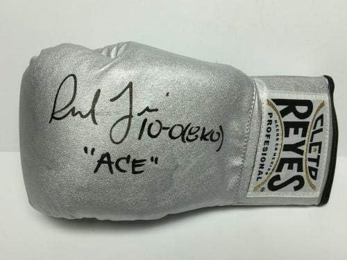 Боксови ръкавици Илко Торес със сребърен подпис Клето Рейеса ACE PSA 8A64414 - Боксови ръкавици с автограф