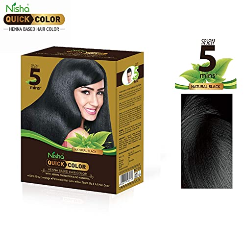 Nisha Quick Hair Color Растителна защита въз основа на къна и без амоняк Покритие на Сединой перманентная