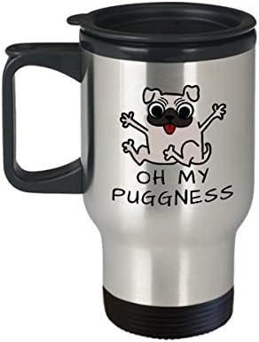 Чаша за пътуване с мопс - oh my puggness - забавен подарък за мопс