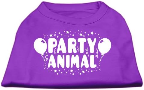 Тениска с Трафаретным принтом Mirage Pet Products Party Animal Лилав цвят, XXL (18)
