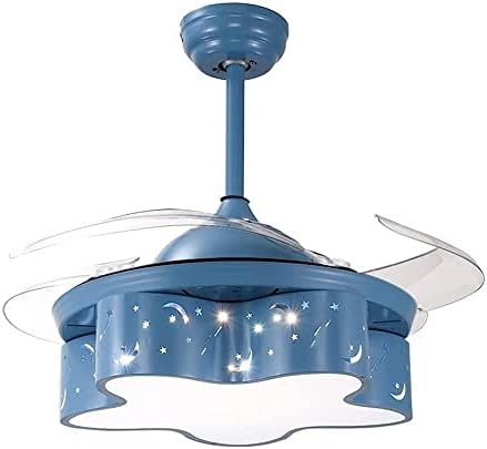 Вентилатор на тавана CUTYZ с Подсветка, Модерен Тавана лампа с Дистанционно Управление Вентилатор, Прибиращи Невидими Остриета,
