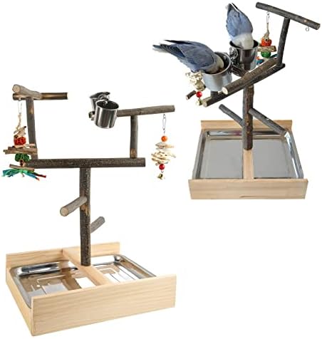 Дървена Поставка за игри с Папагали, Цветни Интерактивна Поставка за Птици, Център за Игра За Отдих, място за спане за Папагал,