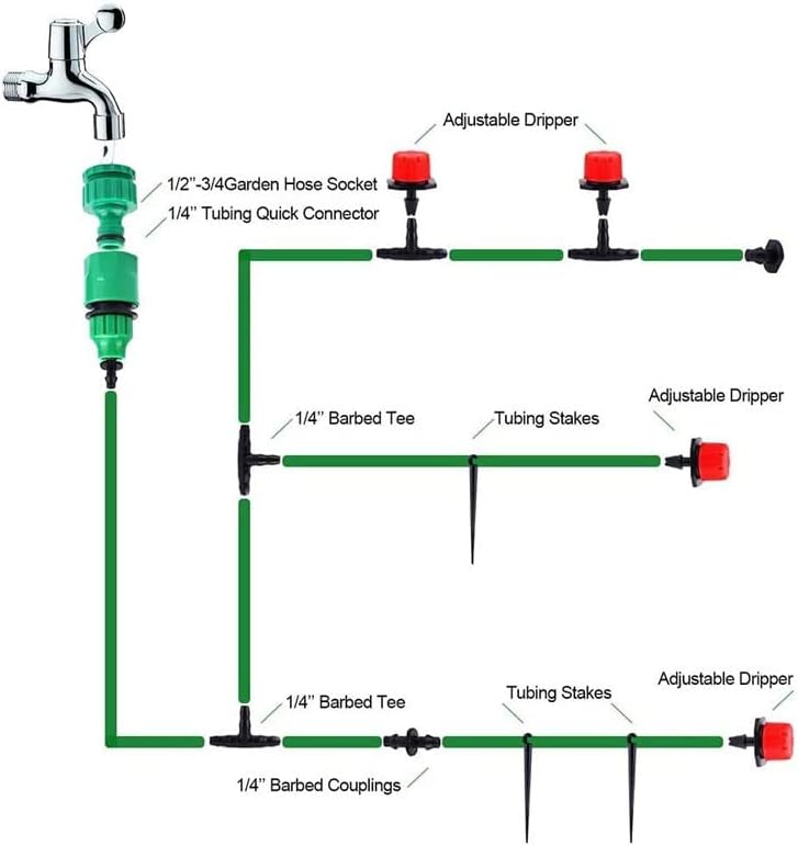 XBWEI САМ Спестявайки Вода, Система за напояване на Градината, Автоматично Поливане на Градински Маркуч Микрокапельный комплект
