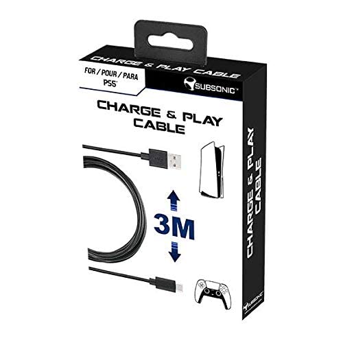 Subsonic - Аксесоар Е 3-Метров кабел за зареждане USB C XXL за контролер PS5 - Playstation 5 (PS5)