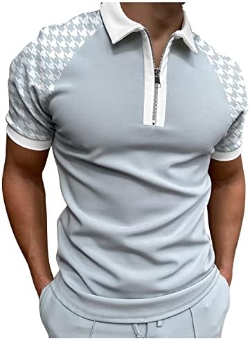 Мъжки Ризи за голф на една Четвърт от Мълния С Къс Ръкав, Стрейчевые Спортни Тениски За мускулите, Ежедневни