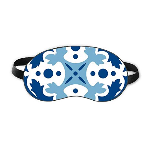Сини Декоративен Цвете Талавера Илюстрация Sleep Eye Shield Мека Нощна Превръзка На Очите, Сивата Чанта За Носене