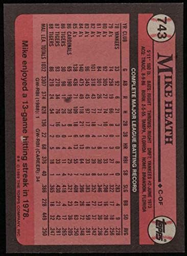 1989 Topps # 743 Майк Удари Детройт Тайгърс (Бейзболна картичка) Ню Йорк / MT Тайгърс