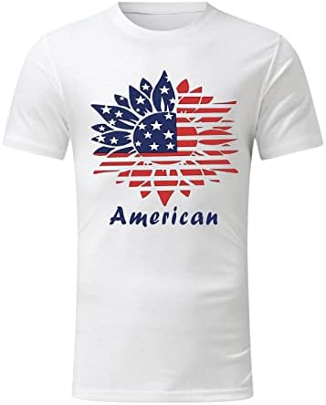 UBST 4 юли Мъжки тениски с къс ръкав и патриотичен принтом Хартата на САЩ, тениски с кръгло деколте, Лятна Ежедневни тениска за тренировка