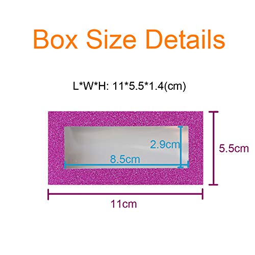 50 броя празни хартиени кутии за опаковане на миглите на едро лилаво/ розово /синьо правоъгълна ресница частна марка