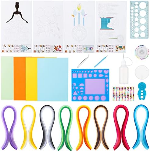 Комплекти за квиллинга от хартия LEMESO 32 Цветове Хартиени ленти за Квиллинга с Инструменти за Квиллинга за Възрастни Начинаещи