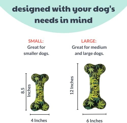 H & K за кучета Power Plush | Печена кост (малка) | Забавна играчка за куче | Играчка за кучета с пищалкой | Подарък