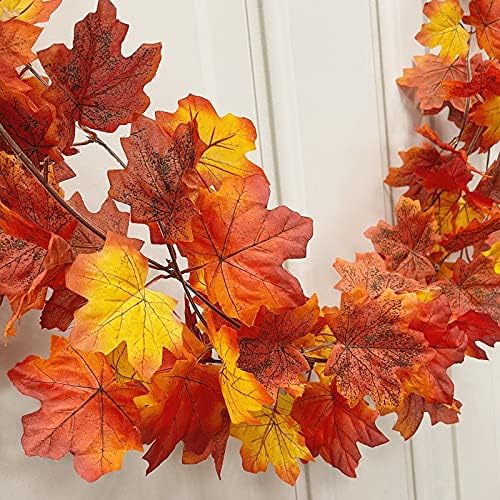 2 Опаковане на Есента Гирлянди от Кленов листа за Деня На Благодарността, Само 11,8 Фута Изкуствени Есенни Листа, Подвесная