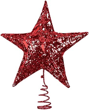 1БР Коледна Украса Петолъчна Звезда Коледно Дърво Горните Декорация на Подаръци Реколта Коледна Гирлянда за Камина