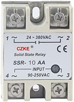 Еднофазно твердотельное реле SCRUBY SSR-10AA SSR-25AA SSR-40AA променлив ток ac бял цвят с пластмасов капак SSR (Размер: