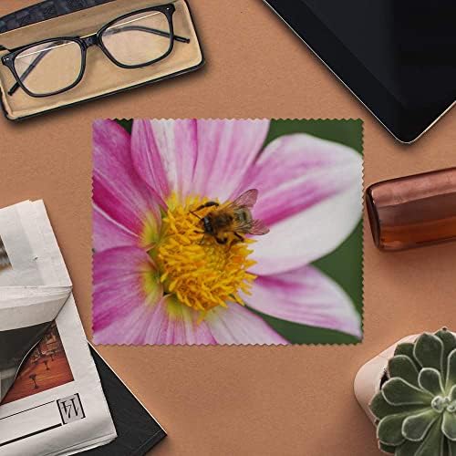 2 x Кърпички за почистване на лещи и очила от микрофибър Пчела в цвете (LC00006332)
