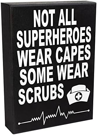 Подаръци медицинска сестра JennyGems, Благодарност медицинска Сестра, Не Всички супергерои Носят Накити, Някои Носят Халати Дървена Плоча, Произведено в САЩ