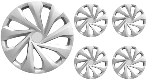 14-инчови Защелкивающиеся абсорбатори, Съвместими с Kia Forte - Комплект от 4 ободных капачки Джанти за 14-инчови колела - Сив