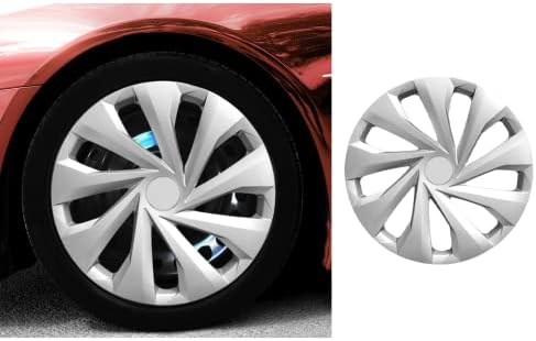 14-инчови Защелкивающиеся абсорбатори, Съвместими с Volkswagen Jetta - Комплект от 4 ободных капачки Джанти за 14-инчови колела - Сив