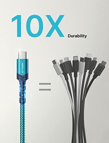 JSAUX USB Кабел-C, за бързо зареждане USB A 3,1 A [2 опаковки по 10 фута], кабел за зарядно устройство, USB Type