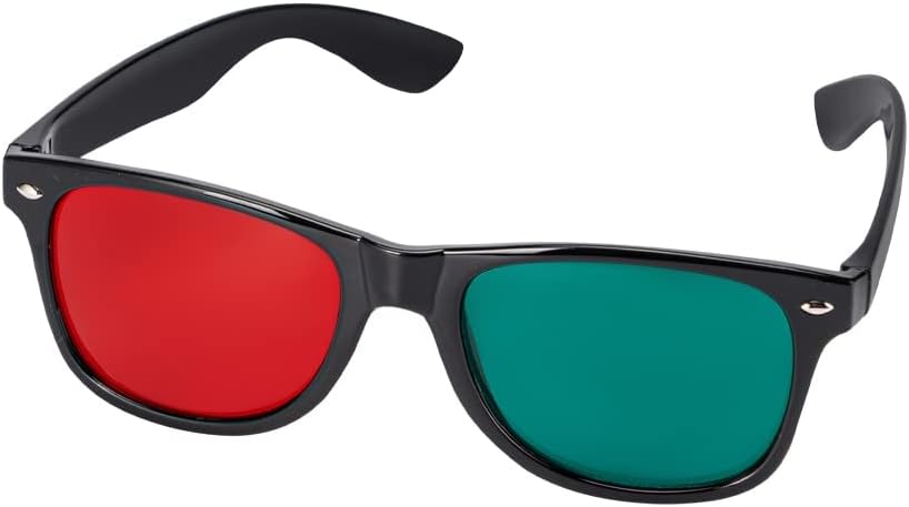 1 бр. черна дограма, червени, Сини, Зелени 3D Очила за насипни анаглифов, телевизионни филми, DVD-игри и точки за тренировка на амблиопия (Цвят: червено-зелен)