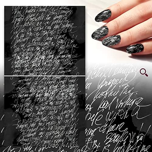 Стикери за нокти Етикети (6 Листа) FLONZNAIL Mad Writings Ретро Модел За Декор на Ноктите