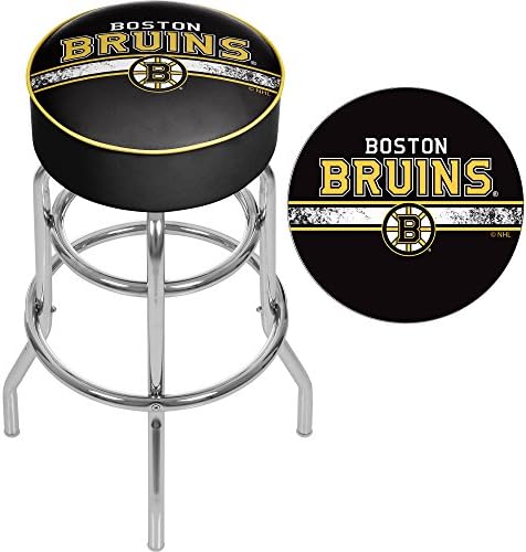 Търговска марка Gameroom NHL Boston Bruins Хромиран Бар стол с превръщането механизъм