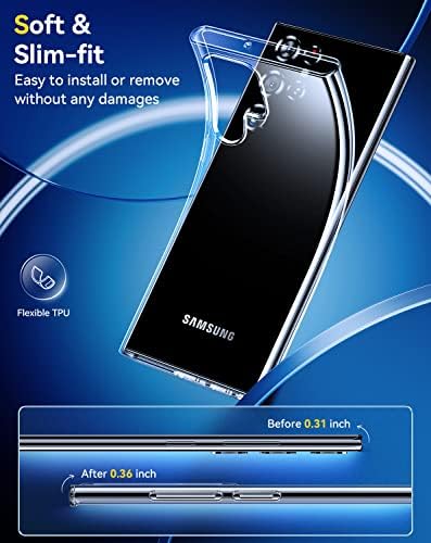 Ултра Прозрачен калъф Humixx Samsung Galaxy S22 Ultra Case, [Не желтеющий] [Защита от падане от височина 10 метра във