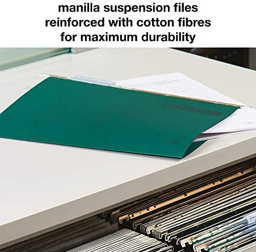 Файлове за окачване на Elba Ultimate Verticfile 240 gsm Manilla, на V-образна рамка, 50 броя в опаковка, зелен