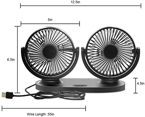 Aoneky 5V 2A Въртящ се На 360 ° Двойно USB-Вентилатор - Преносим Персонален Офис Тенис на Кола USB Fan