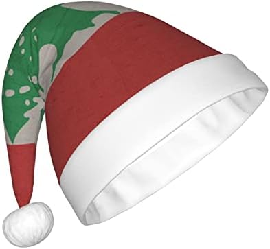 Ретро Знаме на Ливан Забавно Плюшен Шапка на Дядо Коледа За Възрастни, Коледна Шапка За Жени и Мъже, Празнична