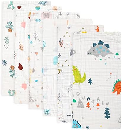 Муслиновые Бебешки кърпички за оригване FOOK FISH, 6 опаковки, Висококачествени Памучни Парцали за Оригване