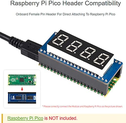 BFab 4-Цифрен 8-Цифрен Дисплейный модул за Raspberry Pi Pico, 0,4-инчов led индикатор Червен цвят, Вграден