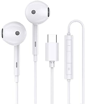 Слушалки, USB C, кабел с микрофон - Слушалки Type C, слушалки с регулатор на силата на звука и са съвместими със Samsung Galaxy на Google Pixel 2 /XL, Xiaomi, Huawei и други модели на порта Type C (б