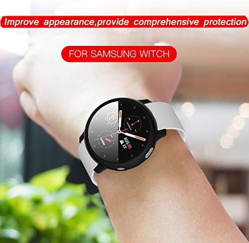 Съвместим с Samsung Galaxy Watch Active 2 Калъф с HD-защитно фолио за екрана, тънък Защитен кожух, тънка