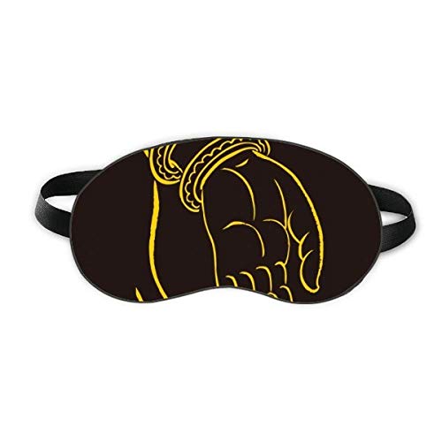 Култура Черно-Жълто Ръчно Модел Sleep Eye Shield Мека Нощна Превръзка На Очите Сянка На Кутията