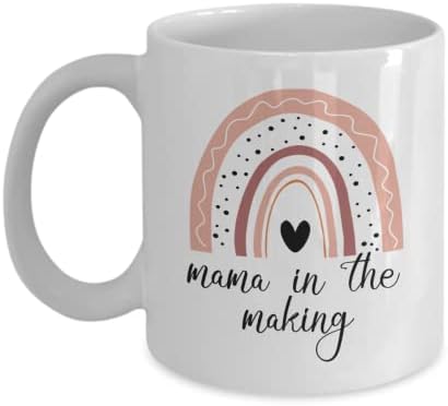 Чаша Мама е в процес на изграждане - Подарък за мама детето Rainbow - Чаша за бременни - Стерилитет, ин ВИТРО Бременност,
