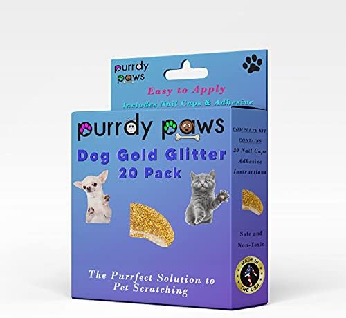 Меки капачки за кучешки нокти Purrdy Paws със златен блясък Jumbo
