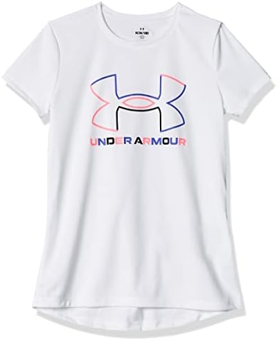 Тениска с къс ръкав с голяма лого на Under Armour Girls'Tech за момичета