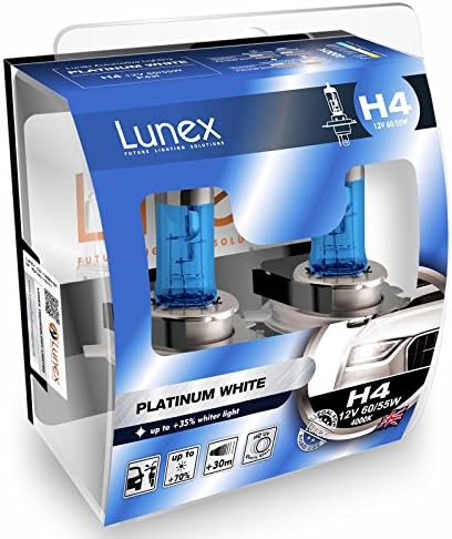 LUNEX H4 472 ПЛАТИНОВО-БЕЛИ Халогенна крушка за фар 12V 60/55w P43t + 35% по-бяла светлина 4000 K duobox (2 бр.)