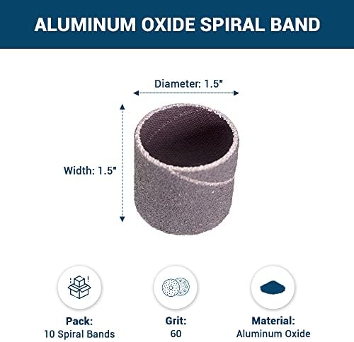 Позоваването абразиви 1,5 x 1.5 от алуминиев оксид, Абразивни Спирала лента за въртящи се инструменти, Цилиндрови втулки
