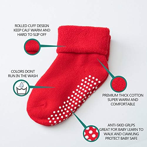 Вземете Плътни чорапи - 6 Чифта За деца, деца, момчета и Момичета, против хлъзгане/Нескользящие