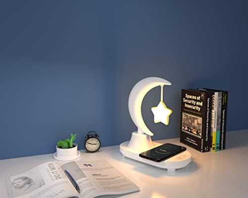 3 в 1 с Bluetooth аудио и функция за безжично зареждане led прикроватного нощни лампи с романтичната цветна атмосфера (Забележка: Високоговорителя Bluetooth не поддържа функц?
