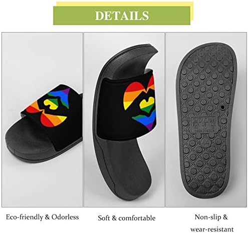 ЛГБТ Преливащи Сърцето Ръчно изработени от PVC Домашни Чехли Нескользящая Домашна Плажни Обувки за мъже и Жени
