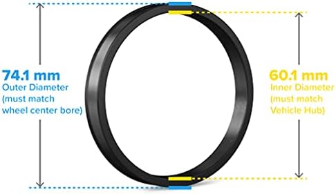 Пръстени StanceMagic Hubcentric (комплект от 4) - в Диаметър от 60,1 мм до 74,1 mm - Черен пръстен от поликарбонового