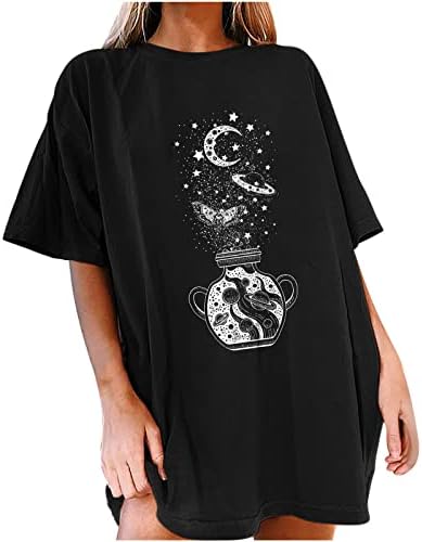 Vifucz Camisetas Gran tamaño para Mujer Camiseta Estampado esqueleto Camisetas Cuello Redondo Blusa Sudadera Manga Corta,