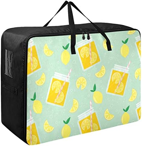 N/ A Чанта за съхранение на дрехи, Легла за Завивки - Органайзер с Лимон Голям Капацитет, Чанта с цип, Декоративна Кошница