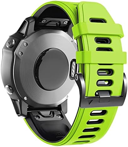 Каишка за часовник DAIKMZ Quickfit за Garmin Fenix 6 6 Pro, силиконов каучук Easyfit часовник Fenix 5X 6X 5X Plus 3 3HR, каишка 26-22 мм (Цвят: зелено-черен, размер: 22 мм, Fenix 5 5Plus)