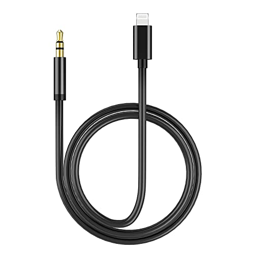Кабел Aux за iPhone, аудио кабел Lightning-3.5 мм дължина 3,3 фута [Сертифициран от Apple Пфи] Aux Кабел за iPhone за автомобилни стерео системи / слушалки / говорител, кабел AUX-Lightning за iPho