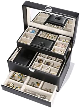 zxb-shop Ковчег за бижута Кутия за съхранение на бижута С три Чекмеджета Тип Кутии за бижута Може да Съхранява Дисплей Пръстен,